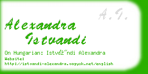 alexandra istvandi business card